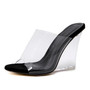 Sexy 2 Colors Transparent Crystal Women's Slippers 2019 Wedge Heel Shoes Slides High Heels Women Shoes Fashion Wedge Sandals