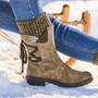 2020 Women Winter Mid-Calf Boots Flock Winter Shoes Ladies Fashion Snow Boots Shoes Thigh High Suede Warm Botas