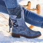 2020 Women Winter Mid-Calf Boots Flock Winter Shoes Ladies Fashion Snow Boots Shoes Thigh High Suede Warm Botas