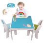 Labebe Wooden Activity Table Chair Set, Blue Hedgehog Toddler Table for 1-5 Years, Baby Table Toy/Table Baby/Room Table/Learning Table Cover/Kid Bedroom Furniture/Child Furniture Set/Kid Desk Chair