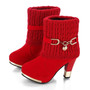 2019 New thick with women's boots high-heeled women's boots frosted wool in the boots  Martin boots women