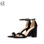 GOXEOU 2018 Ankle Strap Heels Women Sandals Summer Shoes Women Open Toe Chunky High Heels Party Dress Sandals size 42 43 45 46