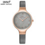 IBSO Brand Luxury Shell Dial Female Watches Fashion Stainless Steel Mesh Strap Wrist Watch Ladies Crystal Design Quartz Watch