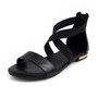 MORAZORA 2019 Genuine Leather Women Sandals Hot Sale Fashion Summer Sweet Women Flats Heel Sandals Ladies Shoes Black