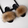 2019 Fashion Solid Fur Real Fox Hair Women Slipper Shoes Summer Home Indoor Outdoor Furry Siders Ladies Women's Slippers Loafers