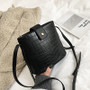 Vintage leather Stone Pattern Crossbody Bags For Women 2019 New Shoulder Bag Fashion Handbags and Purses Zipper Bucket Bags