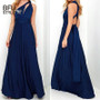 Sexy Long Dress Bridesmaid Formal Multi Way Wrap Convertible Infinity Maxi Dress Navy Blue Hollow Out Party Bandage Vestidos