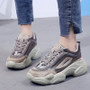 2019 New Pink Women Chunky Sneakers Thick Sole Platform Women Shoes Height Increasing Retro Dad Sneakers For Female