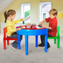 Kids Activity Table, 4 in1 Water Table, Play Table, Building Blocks Table and Storage for Toddler Kids Boys Grils, Includes 1 Table, 2 Chairs and 25 Jumbo Bricks