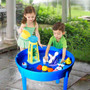 Kids Activity Table, 4 in1 Water Table, Play Table, Building Blocks Table and Storage for Toddler Kids Boys Grils, Includes 1 Table, 2 Chairs and 25 Jumbo Bricks
