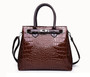 Business women shoulder bag luxury handbags 2019 patent leather female totes wine red crocodile alligator bag Fengting