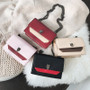 Girl 2019 New Style Slant Single Shoulder Bag Korean version Coloured Small Flap Bag Women Simple  Chain Lock Simple Handbag