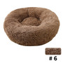 HOOPET Round Plush Cat Bed House Soft Long Plush Cat Bed Round Pet Dog Bed For Small Dogs Cats Nest Winter Warm Sleeping Bed