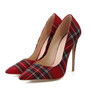 WETKISS Big Size 33-45 Stiletto Heels Women Pumps Plaid Pointed Toe Shallow Thin Heels Footwear 2019 Spring Party Ladies Shoes
