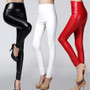 2018 Autumn winter Women legging skinny PU leather pencil Leggings slim faux Leather Pants female fashion thick fleece trousers