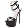 Size 34-46 Pu Leather High Heels Sandals 16cm Stripper Shoes Summer Wedding Party Shoes Women Gladiator Platform Sandals