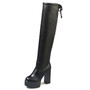 HQFZO Leather Platform Women Long Boots Over the Knee Boots Platform Sexy Female Autumn Winter Thigh High Boots  Botas Mujer