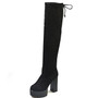 HQFZO Leather Platform Women Long Boots Over the Knee Boots Platform Sexy Female Autumn Winter Thigh High Boots  Botas Mujer