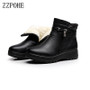 ZZPOHE 2017 Fashion Winter Shoes women's genuine leather ankle flat boots Casual Comfortable Warm Woman Snow Boots free shipping