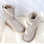 G&Zaco Luxury Sheepskin Snow Boots Winter Sheep Fur Wool Snow Boots Classic Thick  Middle Button Women Leather Wool Boots Shoes