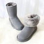 G&Zaco Luxury Sheepskin Snow Boots Winter Sheep Fur Wool Snow Boots Classic Thick  Middle Button Women Leather Wool Boots Shoes