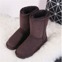 G&Zaco Luxury Sheepskin Snow Boots Winter Sheep Fur Wool Snow Boots Classic Thick  Middle Button Women Leather Wool Boots Shoes