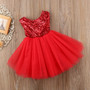 Princess Kids Baby Fancy Wedding Dress Sleeveles Sequins Party Dress For Girl Summer Dresses