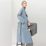 YOYOCATHY Blue Double Side Woolen Women's Coats Winter 2018 Long  Jacket Loose Elegant Outerwear Female 100% Wool Coat Overcoat