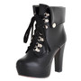 Fashion Female Sexy Platform  High Heel Ankle Shoe Lace Up Round Toe Short Boots