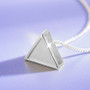 Lotus Fun Real 925 Sterling Silver Minimalism Style Geometric Triangle Design Fine Jewelry Pendant without Necklace for Women