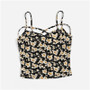 SHEIN Cropped Women Tops Multicolor Floral Spaghetti Strap Women Sexy Crop Top Ditsy Print Crisscross Front Cami Top