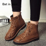 2018 PU leather women martin boots winter warm shoes botas feminina female motorcycle ankle fashion boots women botas mujer A023
