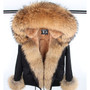 mini True Fur Parka women jacket winter Hooded Warm raccoon fur coat  Natural raccoon fur casual Parkasfaux fur coatLining