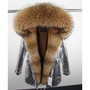 mini True Fur Parka women jacket winter Hooded Warm raccoon fur coat  Natural raccoon fur casual Parkasfaux fur coatLining