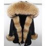 mini True Fur Parka women jacket winter Hooded Warm raccoon fur coat  Natural raccoon fur casual Parkasfaux fur coatLining