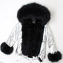 mini True Fur Parka women jacket winter Hooded Warm raccoon fur coat  Natural raccoon fur casual Parkasfaux fur coatLining