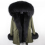 mini True Fur Parka women jacket winter Hooded Warm raccoon fur coat  Natural raccoon fur casual Parkasfaux fur coatLining