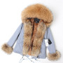 mini True Fur Parka women jacket winter Hooded Warm raccoon fur coat  Natural raccoon fur casual Parkasfaux fur coatLining