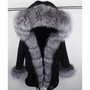 maomaokong Gray Natural Real Fox Fur Jacket Coats Women Fashion Real Fur Coat Long Parkas Winter Black Parka