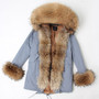 maomaokong Gray Natural Real Fox Fur Jacket Coats Women Fashion Real Fur Coat Long Parkas Winter Black Parka