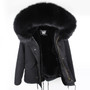 maomaokong Gray Natural Real Fox Fur Jacket Coats Women Fashion Real Fur Coat Long Parkas Winter Black Parka