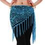 15 Colors Belly Dance Clothes Accessories Stretchy Crochet Net Shawl Triangle Belt Belly Dance Hip Scarf Square Sequins