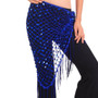 15 Colors Belly Dance Clothes Accessories Stretchy Crochet Net Shawl Triangle Belt Belly Dance Hip Scarf Square Sequins