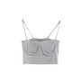 Sexy Strap Short Knit Appliques Tank Top Knitted Cotton Crop Top Casual Basic Camis Fashion Women Short Elastic Tops  4 Colors