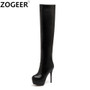 Plus size 46 Sexy Over the Knee Boots Women Sexy Thin High Heel Thigh high Boots Platform Party Night club Shoes Woman White