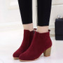 GOXPACER British Style Shoes Women Winter Boot Women Ankle Square Heels Fashion Short Martin Boots Comfortable New Free Shipping