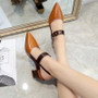 2018 spring new hollow coarse sandals high-heeled shallow mouth pointed pumps shoes work shoes women Female sexy high heels x21