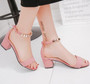 metal String Bead Summer Women Sandals Open Toe shoes Women's Sandles Square heel Women Shoes Korean Style Gladiator Shoes m668