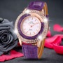 Luxury Brand Fashion Ladies Leather Crystal Diamond Rhinestone Watches Women