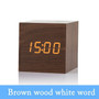 Multicolor LED Wooden Alarm Clock